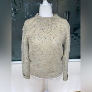 Beige w/rainbow confetti vintage wool sweater